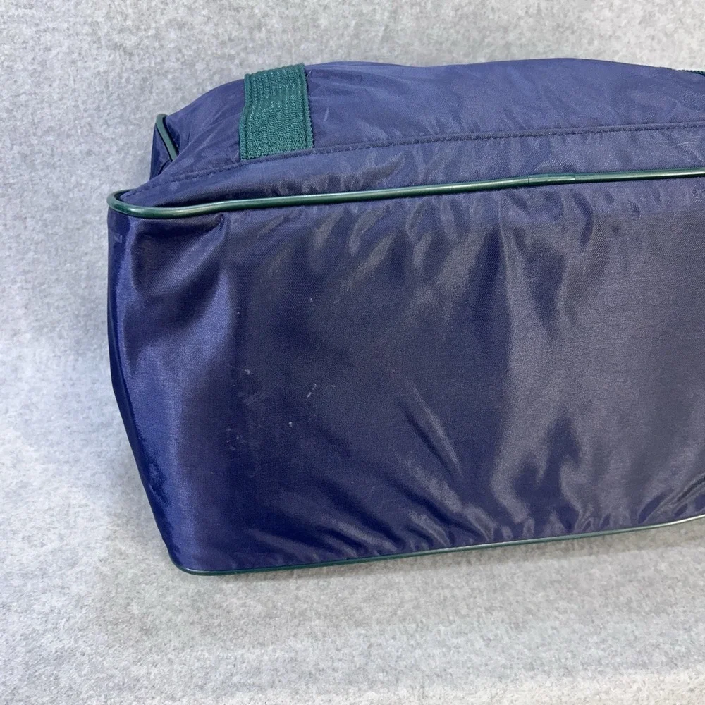 Vintage 80s 90s Adidas Trefoil Blue Green Nylon Duffel Gym Bag 19
